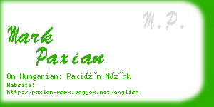 mark paxian business card